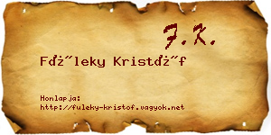 Füleky Kristóf névjegykártya