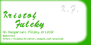kristof fuleky business card
