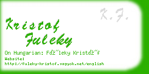 kristof fuleky business card